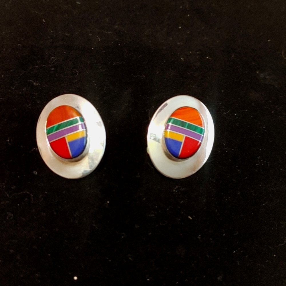 Vintage Navajo Inlay Earings
